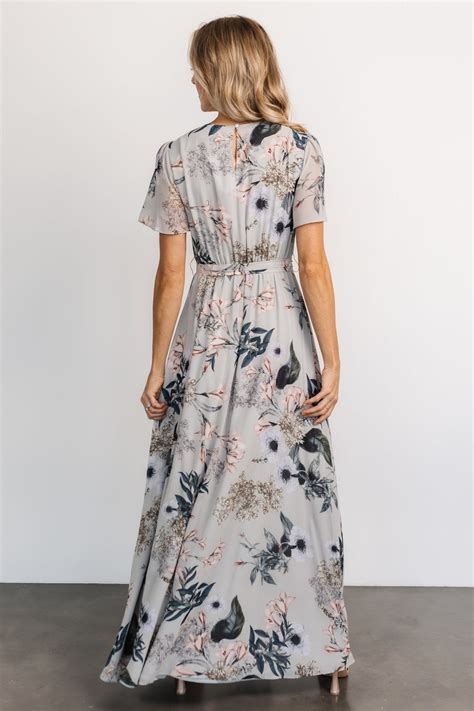 Naomi Short Sleeve Maxi Dress Navy Floral Baltic Born