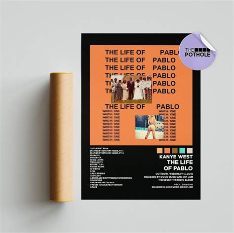 Kanye West Poster The Life Of Pablo Poster Album Cover Etsy