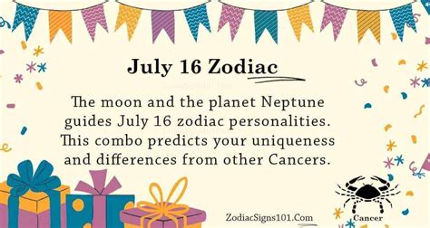 July 16 Zodiac is Cancer, Birthdays and Horoscope - ZodiacSigns101