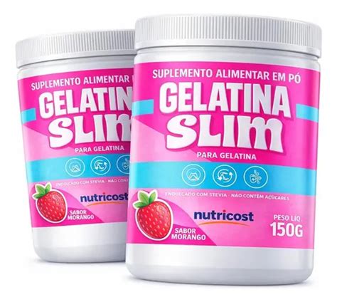 Gelatina Slim Emagrece Mesmo - 4 Gelatina Slim Suplemento Em Pó 150g Saciedade E Emagrece ...