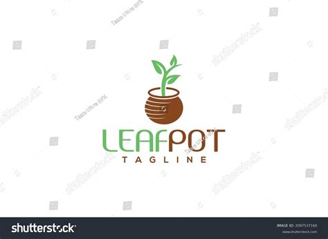 Modern Unique Leaf Pot Logo Stock Vector (Royalty Free) 2097537160 | Shutterstock