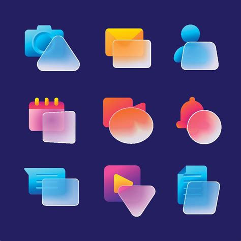 Ui Icon Glassmorphism Icon Collection 11086770 Vector Art At Vecteezy