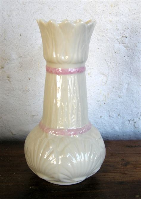 Belleek Porcelain Pink Shell Vase Home And Kitchen