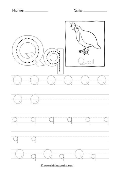 Tracing Letter Q Q Worksheet