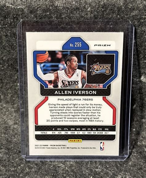 Panini Prizm Allen Iverson Th Anniverasry Blue Diamond Prizm