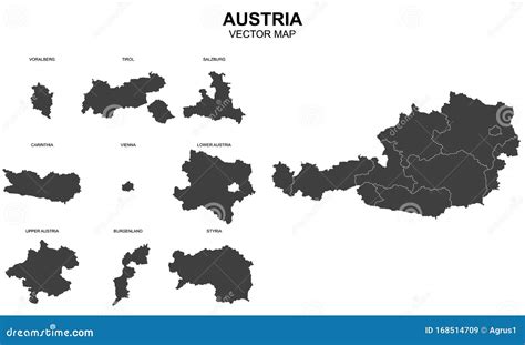 Mapa Pol Tico Da Ustria Isolado Num Contexto Transparente Ilustra O