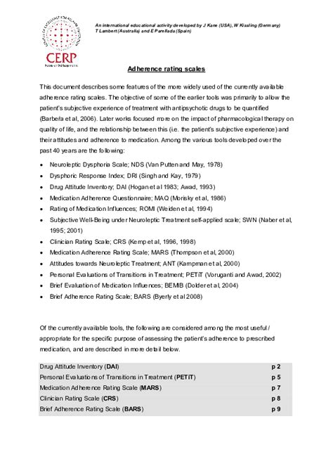 (PDF) Adherence rating scales