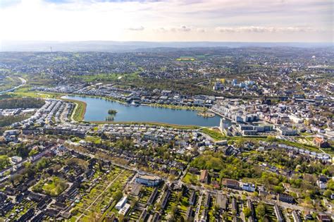 Dortmund Von Oben Uferbereiche Des Sees Phoenix See In Dortmund Im