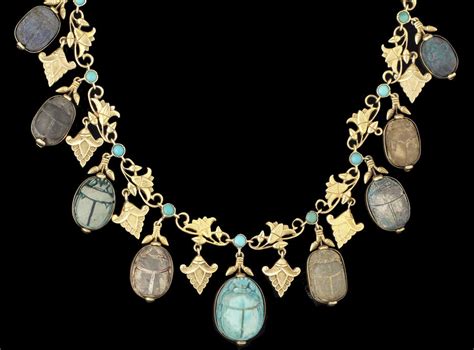 Egyptian Revival Scarab Necklace