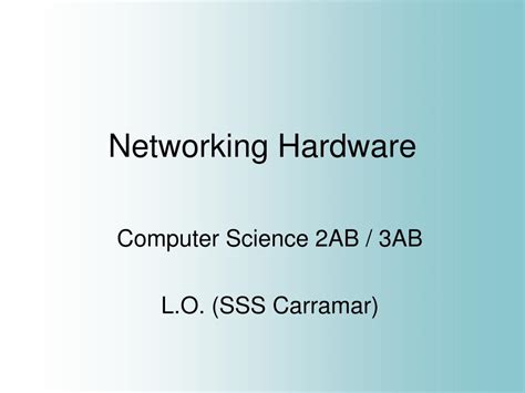 Ppt Networking Hardware Powerpoint Presentation Free Download Id