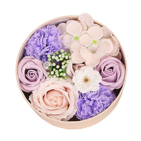 Artificial Flowers Combo Box Simulation Fake Soap Flower Round Box