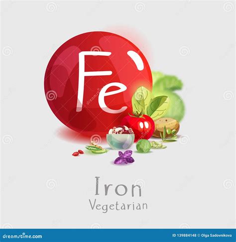 Mineral Iron In Vegetarian Nutrition Plant Foods High In Iron Stock