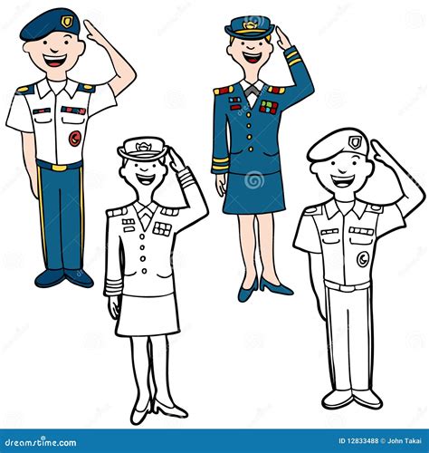 Army People Standing With Guns Continuous One Line Drawing. Vector ...