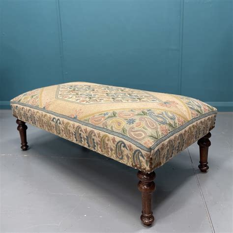 Victorian Needlepoint Ottoman Footstool Antiques Atlas