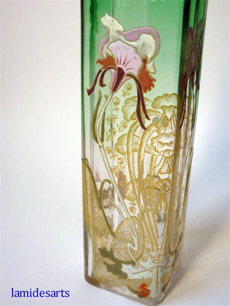 Vase Verre Emaille Legras Montjoye Art Nouveau