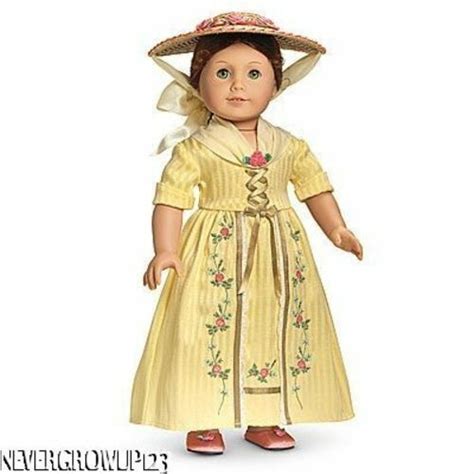 American Girl Felicity~felicity S Tea Lesson Gown~dress~outfit~hat~shoes~nib Ebay