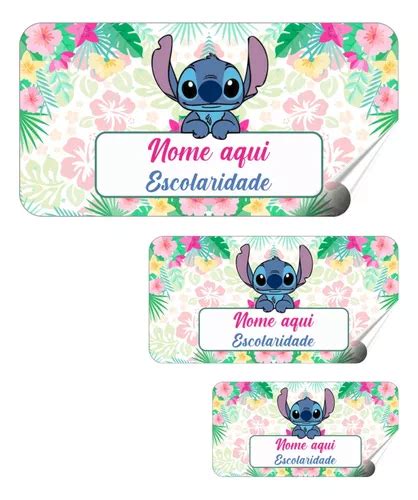 60 Adesivos Lilo Stitch Etiqueta Escolar Personalizada MercadoLivre