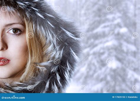 Fashion Woman in Winter Fur Hat Stock Photo - Image of woman, wood ...