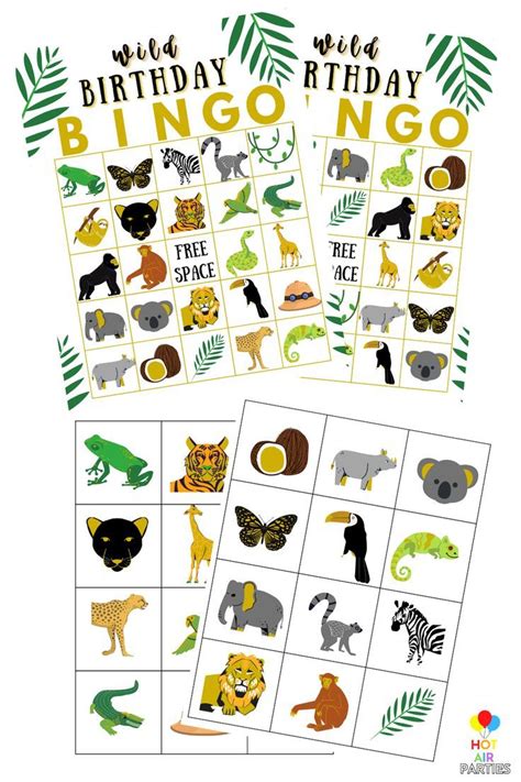 Printable/Downloadable Bingo Game - Jungle Themed Wild Bingo - 30 ...