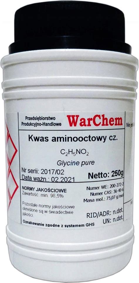 Drobne Akcesoria Medyczne Kwas Aminooctowy Glicyna Czysty 250g