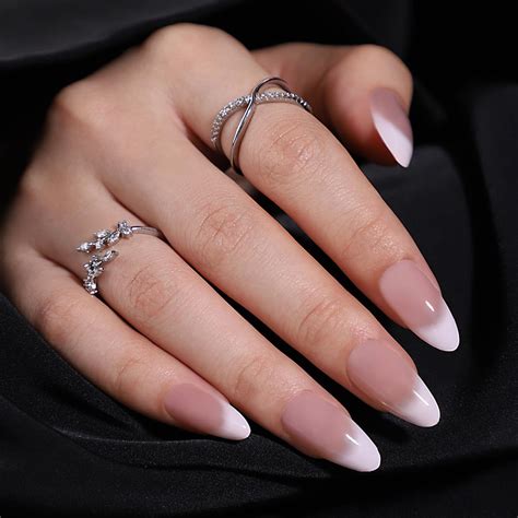 Amazon Pcs Nude Ombre Press On Nails Short Almond SHANRUN