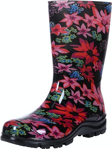 Amazon Asgard Women S Mid Calf Rain Boots Printed Waterproof