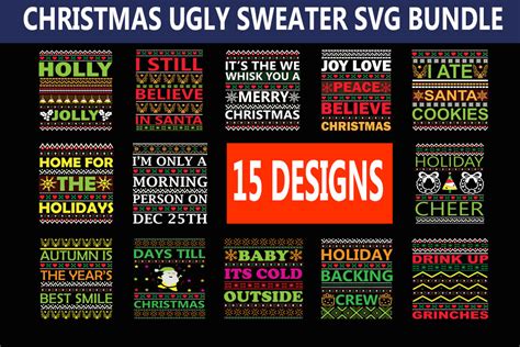 Christmas Ugly Sweater Svg Bundle Graphic By Craft Home Creative Fabrica