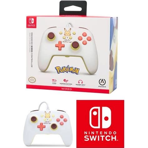 Manette Filaire Switch Nintendo Pokémon Electrique Pikachu Edition