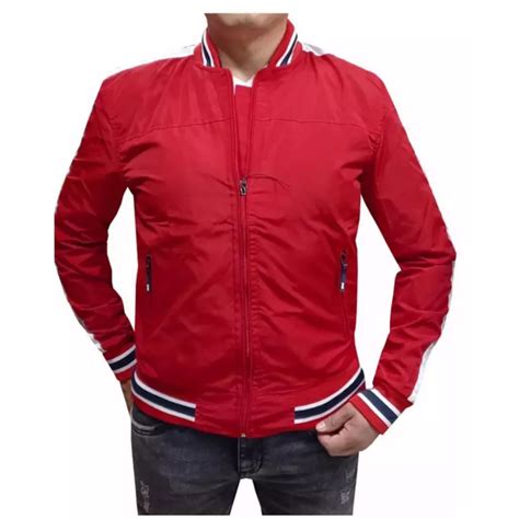 Chaqueta Impermeable Beisbolera Rojo Para Hombre Generico