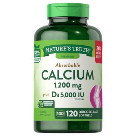 Nature S Truth Absorbable Calcium Plus D3 Quick Release Softgels 120 Ct Fry’s Food Stores