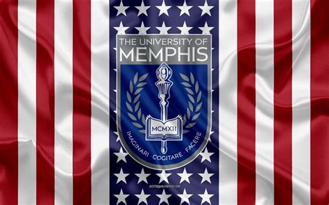 Download wallpapers University of Memphis Emblem, American Flag, University of Memphis logo ...