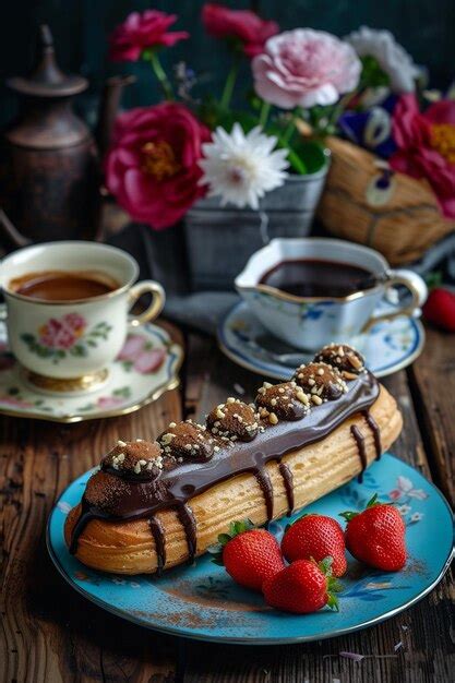 Premium Photo | Eclairs With Chocolate Filling