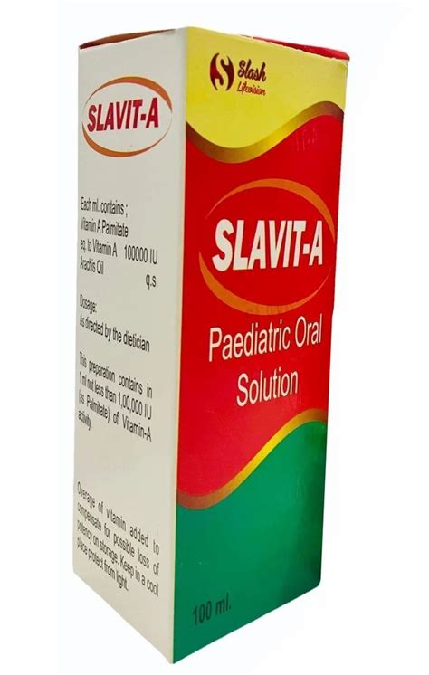 Slavit A Vitamin A Syrup For Paediatric Packaging Size 100 Ml At Rs