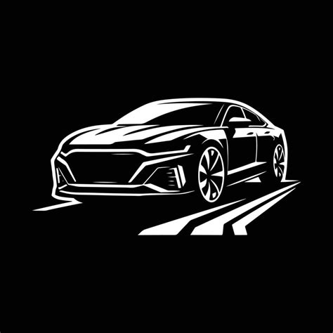 car art silhouette logo design black and white 47421042 Vector Art at ...