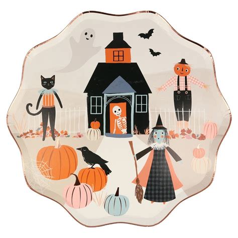 Meri Meri 8 Large Pumpkin Patch Dinner Plates