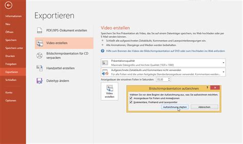 Video Tutorial Microsoft PowerPoint Präsentation in ein Video umwandeln