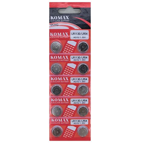 Hedyex AG10 Alkaline Pil LR1130 LR54 1 55V Komax Alkaline Battery 10lu