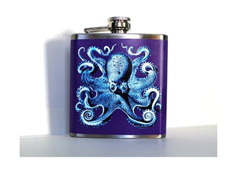 Steampunk Octopus Flask Whiskey Hip Flask Bachelorette Party Etsy