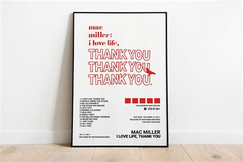 Mac Miller Posters I Love Life Thank You Poster Tracklist Etsy