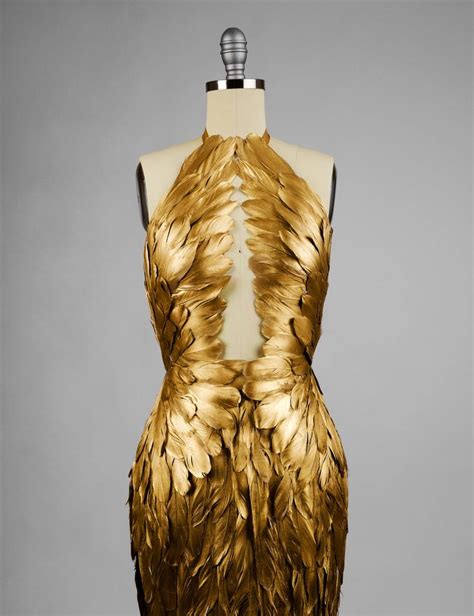 Gold Gilded Feather Couture Mermaid Gown Etsy Clothes Design