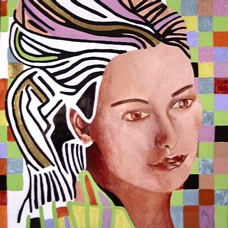 Semi-abstract art portrait of woman