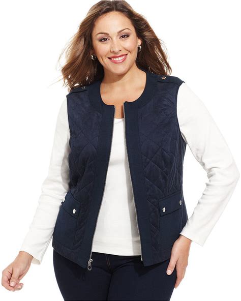 Jones New York Signature Plus Size Quilted Vest Macy S Lookastic