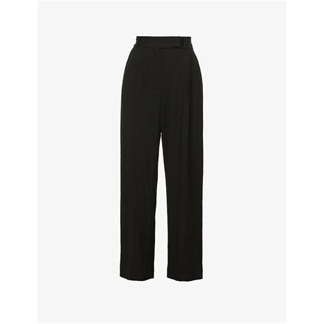 Buy Toteme Pleated Slim Leg High Rise Crepe Trousers At 8 Off