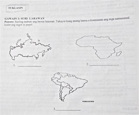 GAWAIN 3 SURI LARAWAN Panuto Suriing Mabuti Ang Bawat Larawan