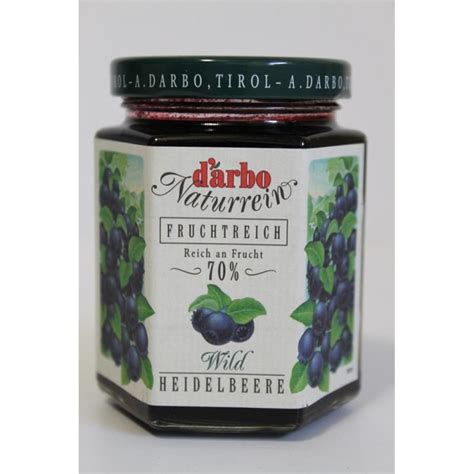 Darbo Naturrein Fruchtreich Konfitüre Wildheidelbeer 200g Glas