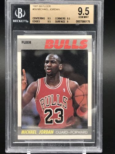 1987 88 Fleer Michael Jordan 59 BGS Graded 9 5 Gem Mint 9 5 Center