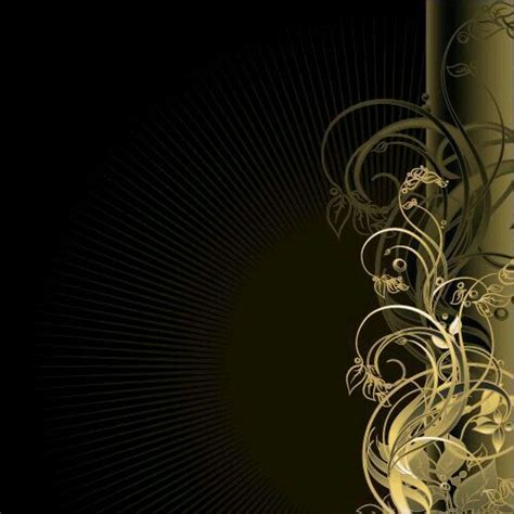 An Elegant Gold And Black Background With Swirls