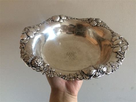 Big Sterling Silver Fruit Bowl Gorham 1910 Antiques Board