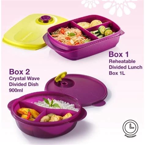 Tupperware Microwaveable Reheatable Divided Dish Lunch Box 1pc 900ml