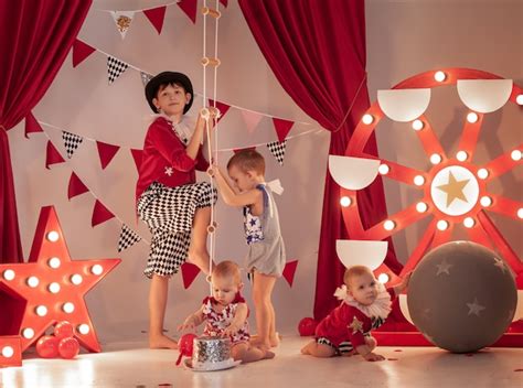 Premium Photo Babies With Circus Costume At The Circus Stage